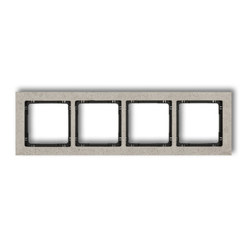 KARLIK DECO 27-12-DRB-4 Ramka uniwersalna poczwórna - beton (ramka: jasnoszara; spód: czarny)