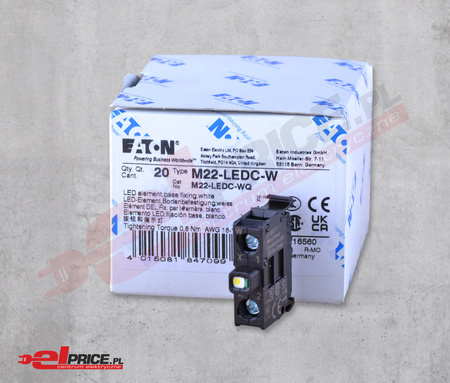 Eaton m22-ledc-w 216560 oprawka z led biała 12-30v ac/dc