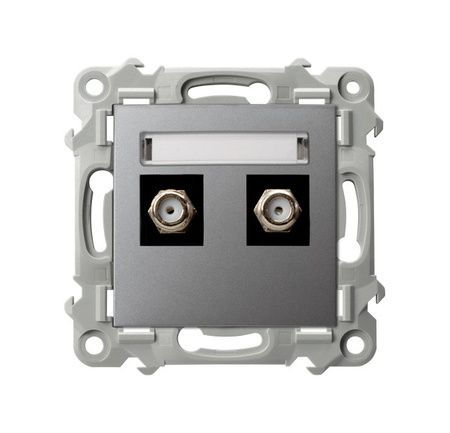 OSPEL SZAFIR GPA-2ZF/m/70 Gniazdo antenowe typu F podwójne szary