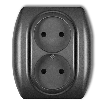 KARLIK TREND 11GP-2p  Gniazdo podwójne bez uziemienia 2x2P (przesłony torów prądowych)