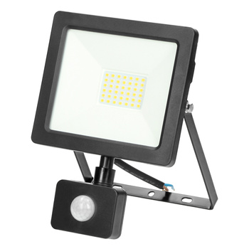 ALLED 30W Naświetlacz LED z PIR, 2300lm, IP44, 4000K, Alu+Glass