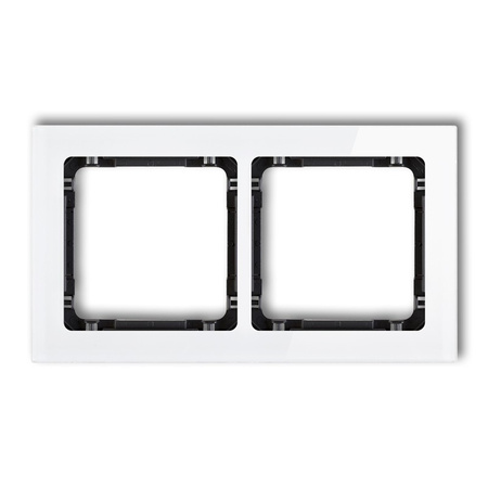 KARLIK DECO 0-12-DRS-2 Ramka uniwersalna podwójna - efekt szkła (ramka: biała; spód: czarny)