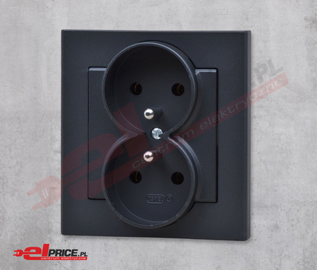 Ospel sonata gp-2rz/33 gniazdo podwójne z uziemieniem - moduł z ramką