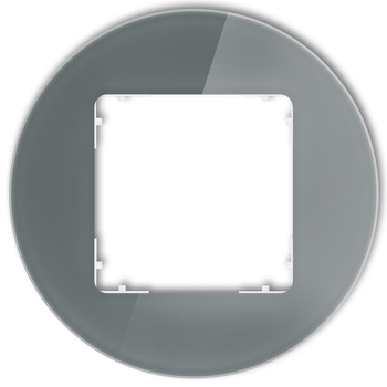 KARLIK ICON 28-0-IRSO-1 Ramka uniwersalna pojedyncza okrągła - efekt szkła (ramka: grafitowa; spód: biały)