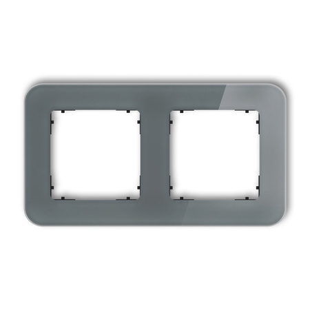 KARLIK ICON 28-12-IRSZ-2 Ramka uniwersalna podwójna zaokrąglona - efekt szkła (ramka: grafitowa; spód: czarny)