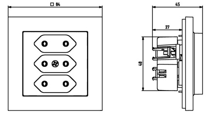 OSPEL SONATA GP-3R/m/00 Gniazdo potrójne EURO biały