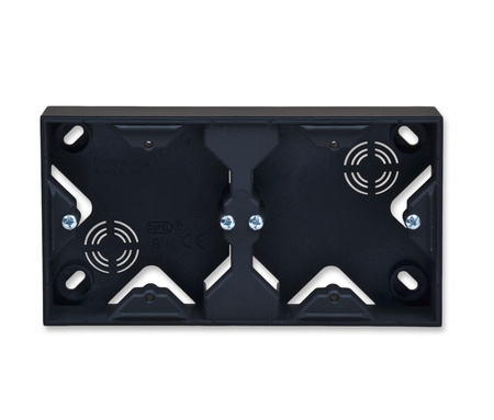 OSPEL ARIA PNP-2U/33 puszka instalacyjna podwójna czarna czarny metalik