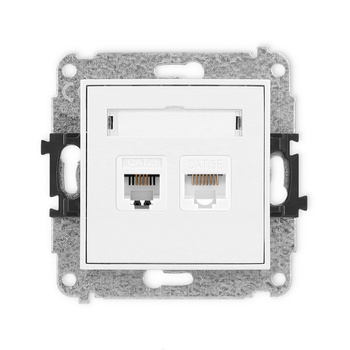 KARLIK ICON IGTK  Gniazdo telefoniczne pojedyńcze  1xRJ11 + komputerowego pojedynczego 1xRJ45