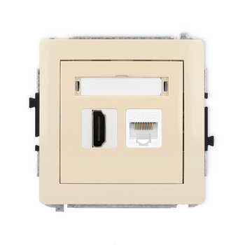 KARLIK DECO 1DGHK  Gniazdo pojedyńcze  HDMI 2.0 + gniazda komp. poj. 1xRJ45