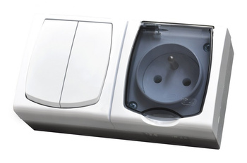 OSPEL MADERA ZH-NŁ2G/00/d Zestaw Łącznik świecznikowy + Gniazdo IP