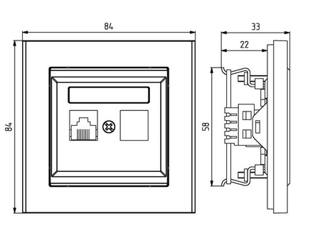 OSPEL SONATA GPT-1R/m/27 Gniazdo telefoniczne pojedyncze ecru