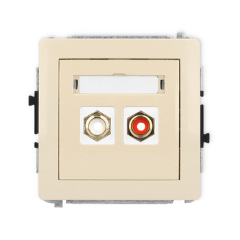 KARLIK DECO 1DGRCA-2  Gniazdo podwójne RCA (typu cinch - biały i czerwony