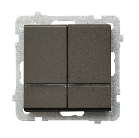 OSPEL SONATA ŁP-2RS/m/40 Łącznik dwugrupowy świecznikowy podświetlany