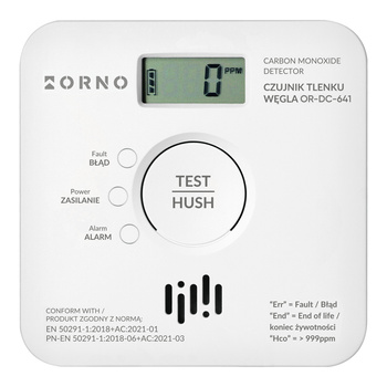 Bateryjny czujnik tlenku węgla (czadu) 2xAA, żywotność sensora 10lat, Tuya Smart Wi-Fi