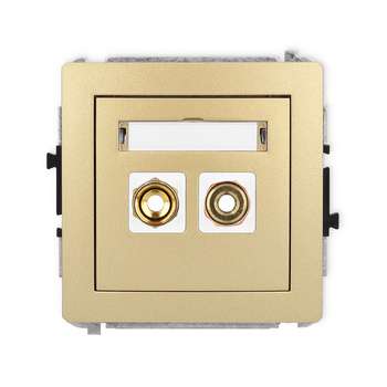 KARLIK DECO 29DGG-4  Gniazdo głośnikowe pojedyńcze (typu banan - czerwony i czarny