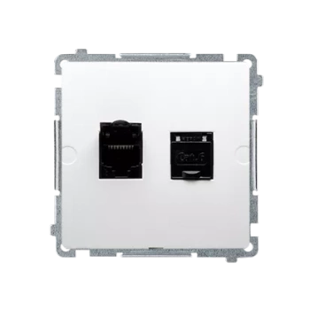 Kontakt-Simon Basic Gniazdo RJ45 kat 6 podw. z przesł. BM62.01/11 Biały