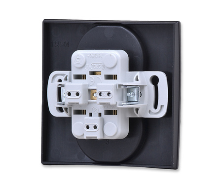 OSPEL AS GP-2GZ/33 Gniazdo podwójne z uziemieniem czarny metalik