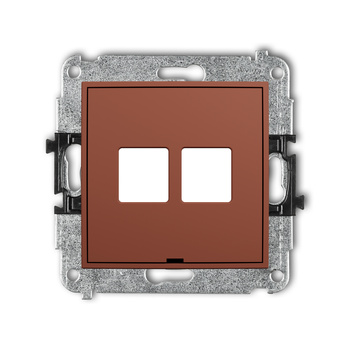 KARLIK MINI 63MGMBO-2P Mechanizm gniazda multimedialnego podwójnego bez modułu, bez pola opisowego (standard Keystone)