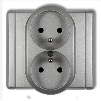 KARLIK FLEXI 7FGP-2zp  Gniazdo podwójne z uziemieniem 2x(2P+Z) (przesłony torów prądowych)