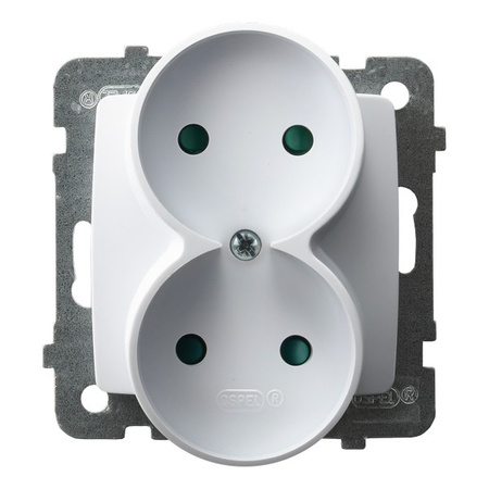 OSPEL KARO GP-2SRP/m/00 Gniazdo podwójne z przesłonami torów, moduł