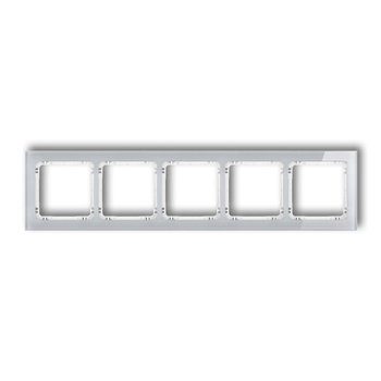KARLIK DECO 15-0-DRS-5 Ramka uniwersalna pięciokrotna- efekt szkła (ramka: szara; spód: biały)