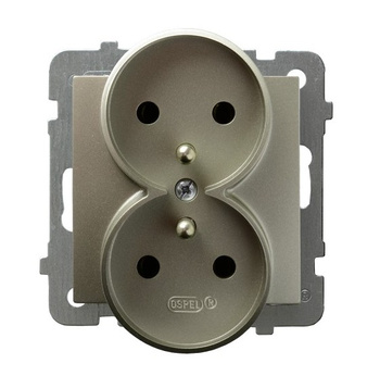 Ospel as GP-2GRZ/m/45 Gniazdo podwójne z uziemieniem moduł bez ramki