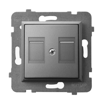 Ospel aria GPK-2UP/p/70 Obudowa gniazda podwójnego z przesłoną typu Keystone prosta