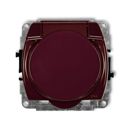 KARLIK TREND 4GPB-1zp  Gniazdo bryzgoszczelne z uziemieniem 2P+Z (klapka brązowa