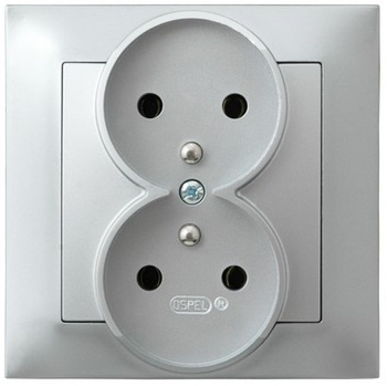 Ospel impresja GP-2YZ/18 Gniazdo podwójne z uziemieniem kompletne