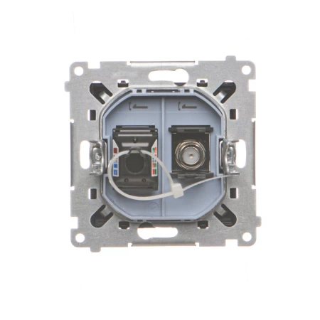 Kontakt-Simon 55 Gn. ant. „F” + RJ45 kat.6 (mod) TASFRJ45.01/149 Cz mat