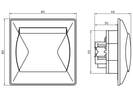OSPEL AKCENT GPH-1AS/24/d Gniazdo bryzgoszczelne z/u schuko IP-44 brąz