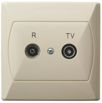 OSPEL AKCENT GPA-10AP/01 Gniazdo RTV przelotowe 10-dB beż