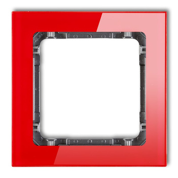 KARLIK DECO 17-11-DRS-1 Ramka uniwersalna pojedyncza - efekt szkła (ramka: czerwona; spód: grafitowy)