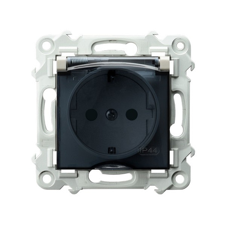 OSPEL SZAFIR GPH-1ZS/m/83/d Gniazdo bryzgoszczelne z uziemieniem schuko IP-44 wieczko przezroczyste