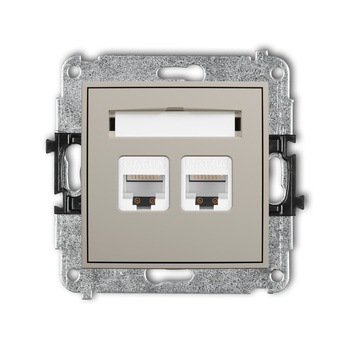KARLIK ICON 60IGK-8 Mechanizm gniazda komputerowego podwójnego 2xRJ45, kat. 6A, 8-stykowy