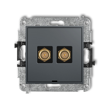 KARLIK ICON 28IGFBO-2.1  Gniazdo antenowe podwójne typu F (SAT) pozłacany