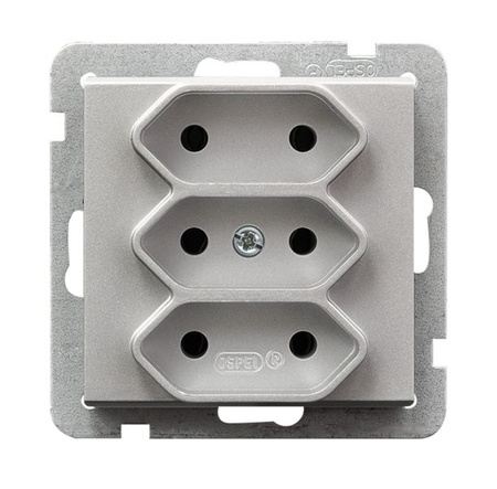 OSPEL SONATA GP-3R/m/38 Gniazdo potrójne EURO srebro