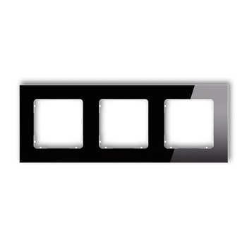 KARLIK ICON 12-0-IRSK-3 Ramka uniwersalna potrójna kwadratowa - efekt szkła (ramka: czarna; spód: biały)