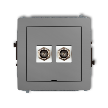 KARLIK DECO 27DGFBO-2  Gniazdo antenowe podwójne typu F (SAT) niklowany