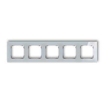 KARLIK ICON 15-12-IRSK-5 Ramka uniwersalna pięciokrotna kwadratowa - efekt szkła (ramka: szara; spód: czarny)