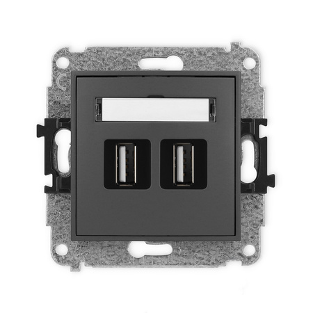 KARLIK MINI 28MGUSB-2  Gniazdo podwójne 2xUSB A-A 2.0