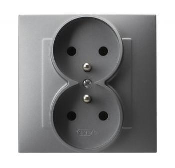 OSPEL GP-2ZZ/70 Szafir Gniazdo podwójne z uziemieniem kompletne z ramką