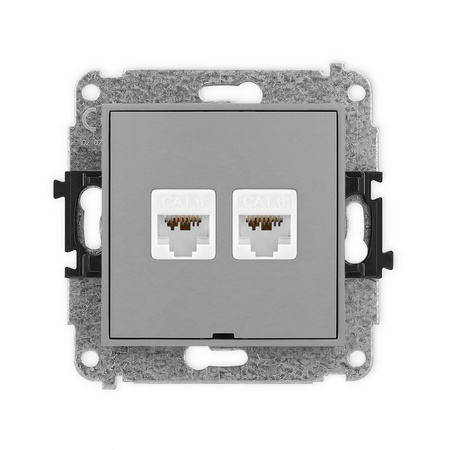 KARLIK MINI 27MGKBO-8 Gniazdo komputerowe podwójne 2xRJ45