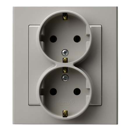 OSPEL SONATA GP-2RS/82 Gniazdo podwójne schuko kompletne z ramką