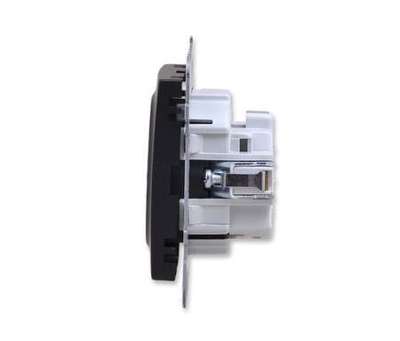 OSPEL AS GP-1G/M/33 Gniazdo pojedyncze czarny metalik