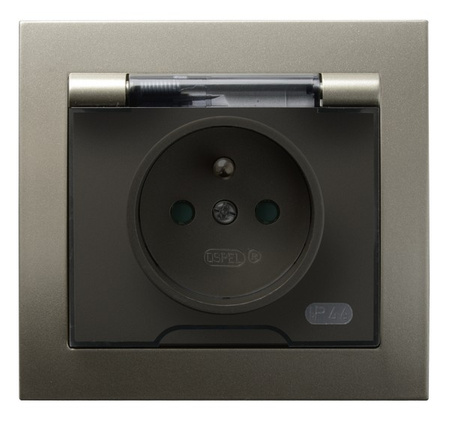 OSPEL KIER GPH-1WZP/45/d Gniazdo bryzgoszczelne z/u IP-44 z przesłonami