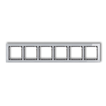 KARLIK DECO 15-11-DRS-6 Ramka uniwersalna sześciokrotna - efekt szkła (ramka: szara; spód: grafitowy)