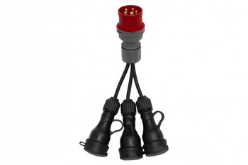 F-ELEKTRO F7.0126  Reduktor wtyczka siłowa16/5 + OW 3x1,5mm2-0,25m +3x gn gumowe