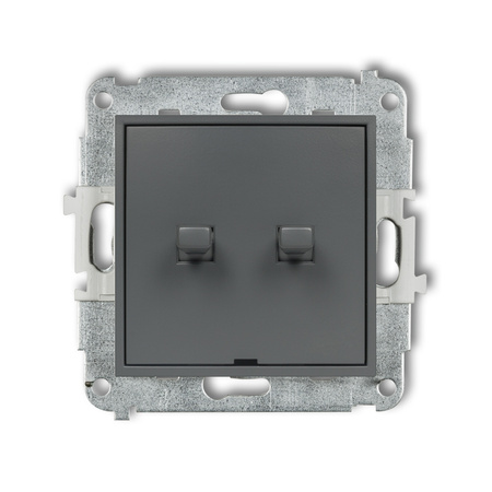 KARLIK ICON 28IWPUS-10.11 Łącznik jednobiegunowy ze schodowym w stylu amerykańskim (dwa klawisze bez piktogramów