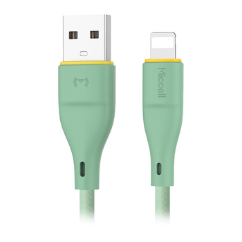 Kabel USB-A - Lightning Miccell VQ-D06, 2,4A, 1m, zielony